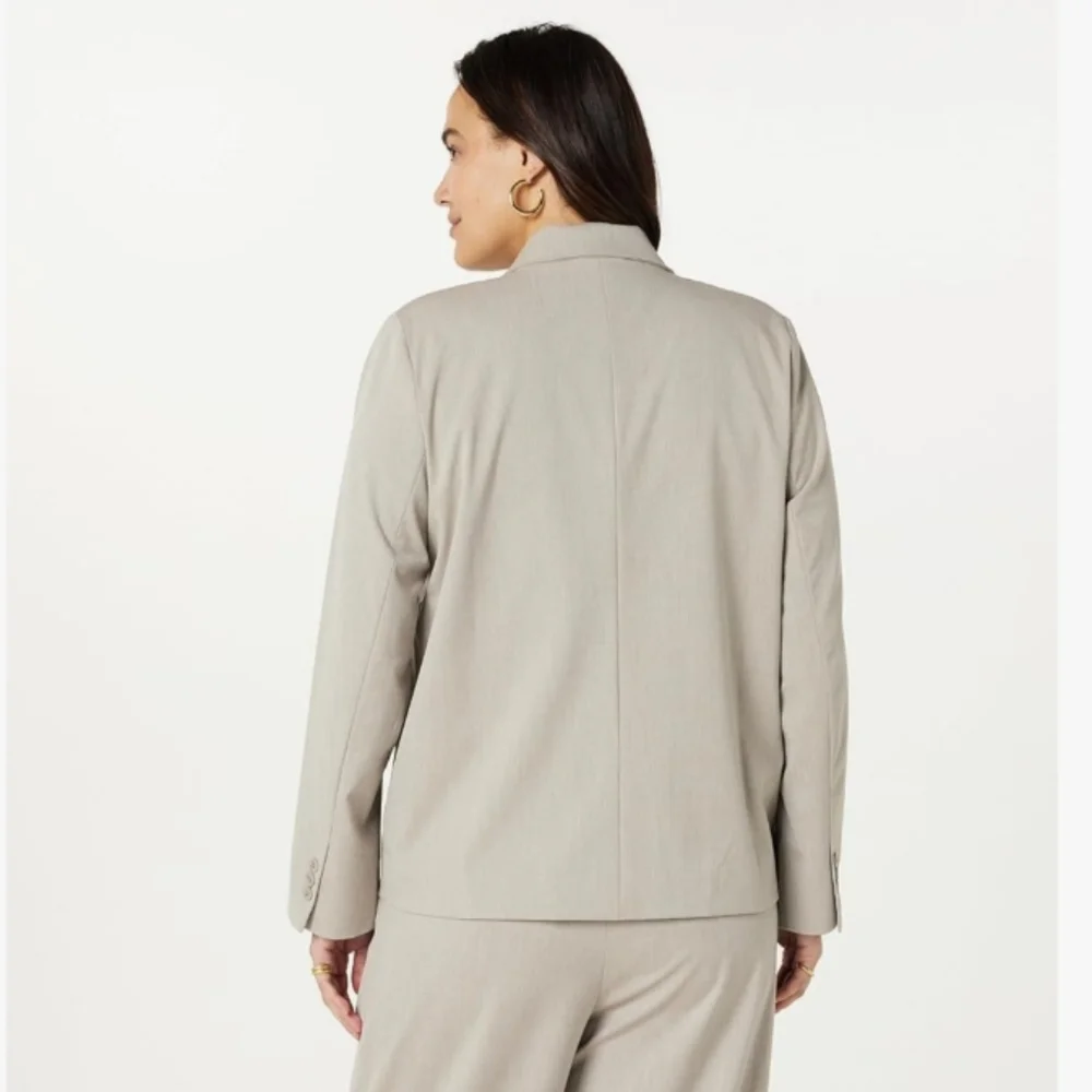 The Drop Heater Cream Liza Relaxed Single-Breasted Blazer Size Large NWT - Picture 6 of 10